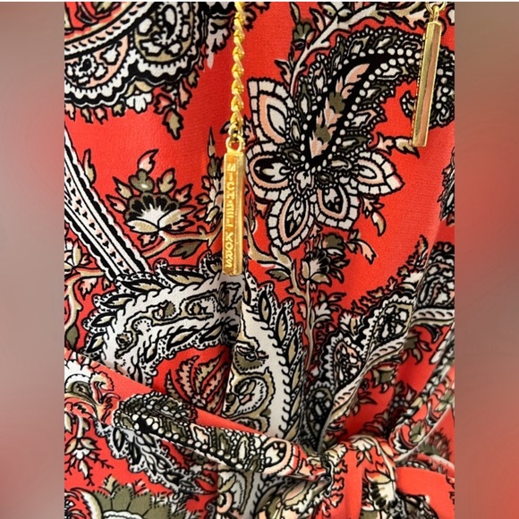 Michael Kors | Orange and Paisley Print Dress - Size Large - Picture 5 of 14